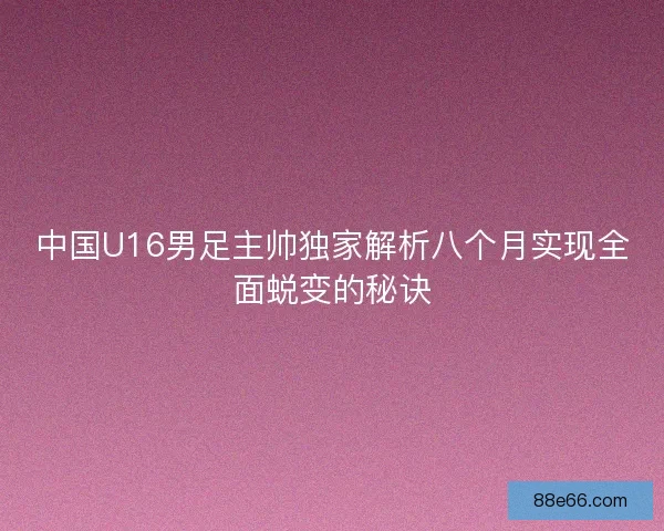 中国U16男足主帅独家解析八个月实现全面蜕变的秘诀