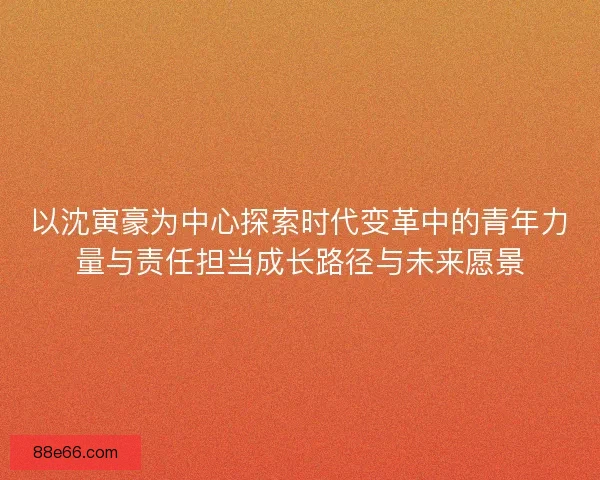 以沈寅豪为中心探索时代变革中的青年力量与责任担当成长路径与未来愿景